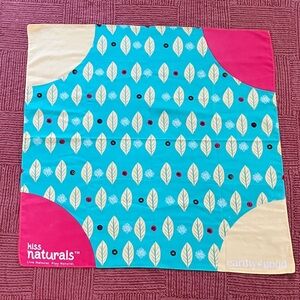 New turquoise Pink yellow Leaf Pattern Scarf